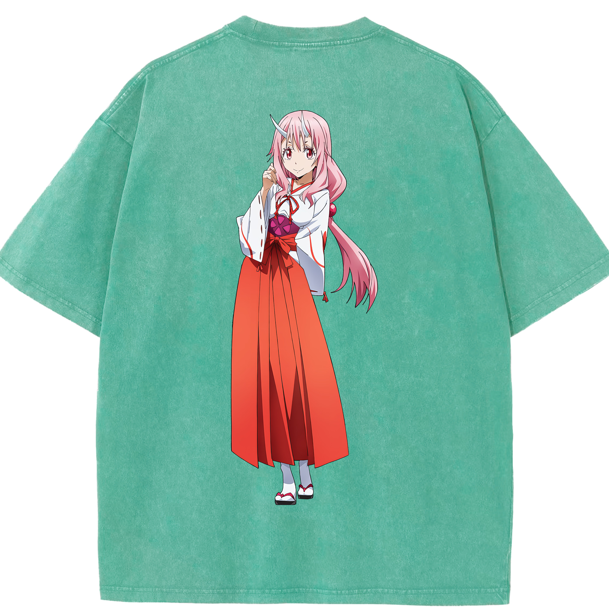 （画像用） 転スラ Regarding Reincarnated to Slime 綿100% ヴィンテージ風 半袖Tシャツ（背面プリント）